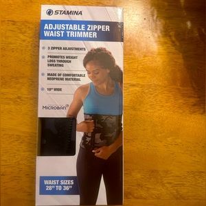 Stamina Womens Black Camo Adjustable Zipper Waist Trimmer Fits Waist 28-36" NEW